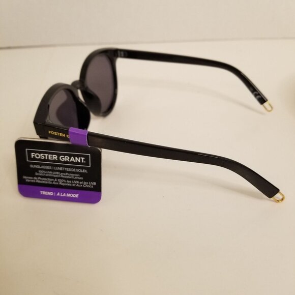 NWT Foster Grant Trendy Black & Purple Round Sunglasses - Picture 5 of 6